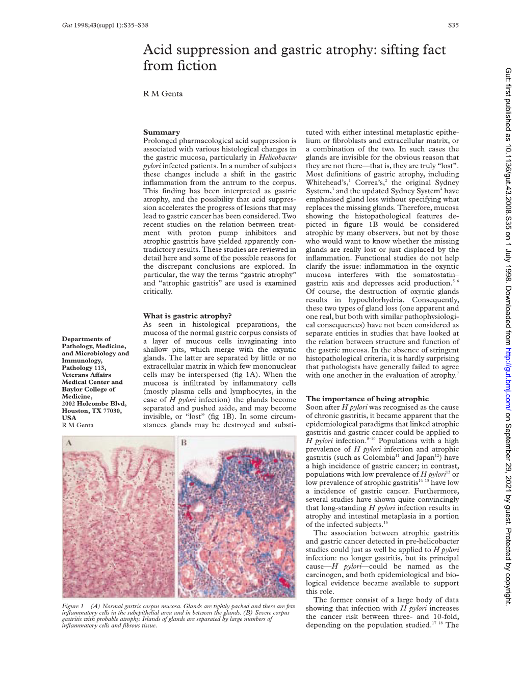 Acid Suppression and Gastric Atrophy: Sifting Fact