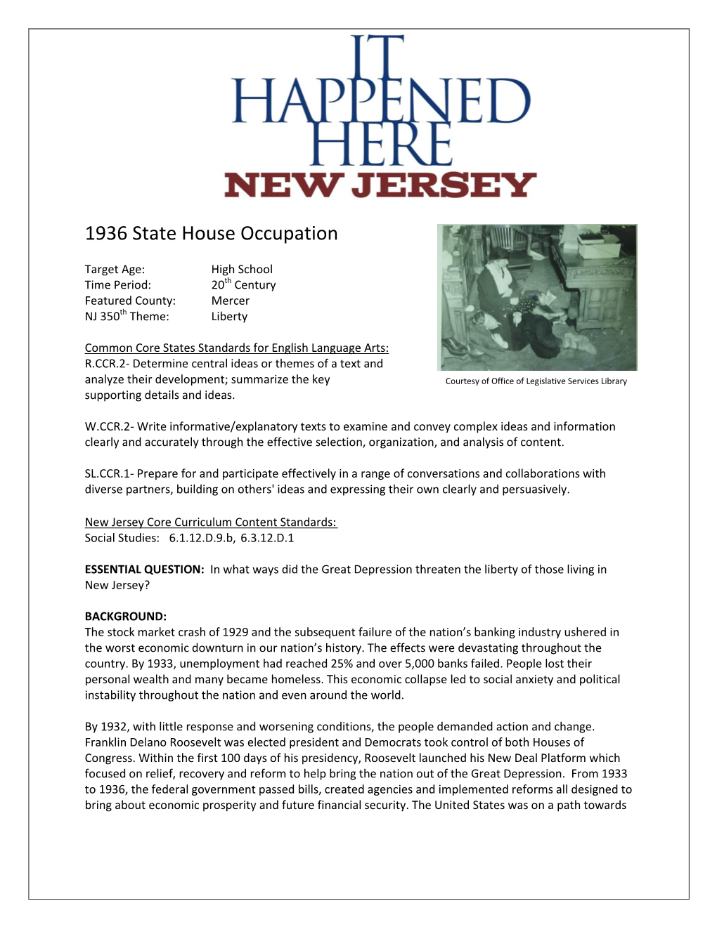 1936 State House Occupation