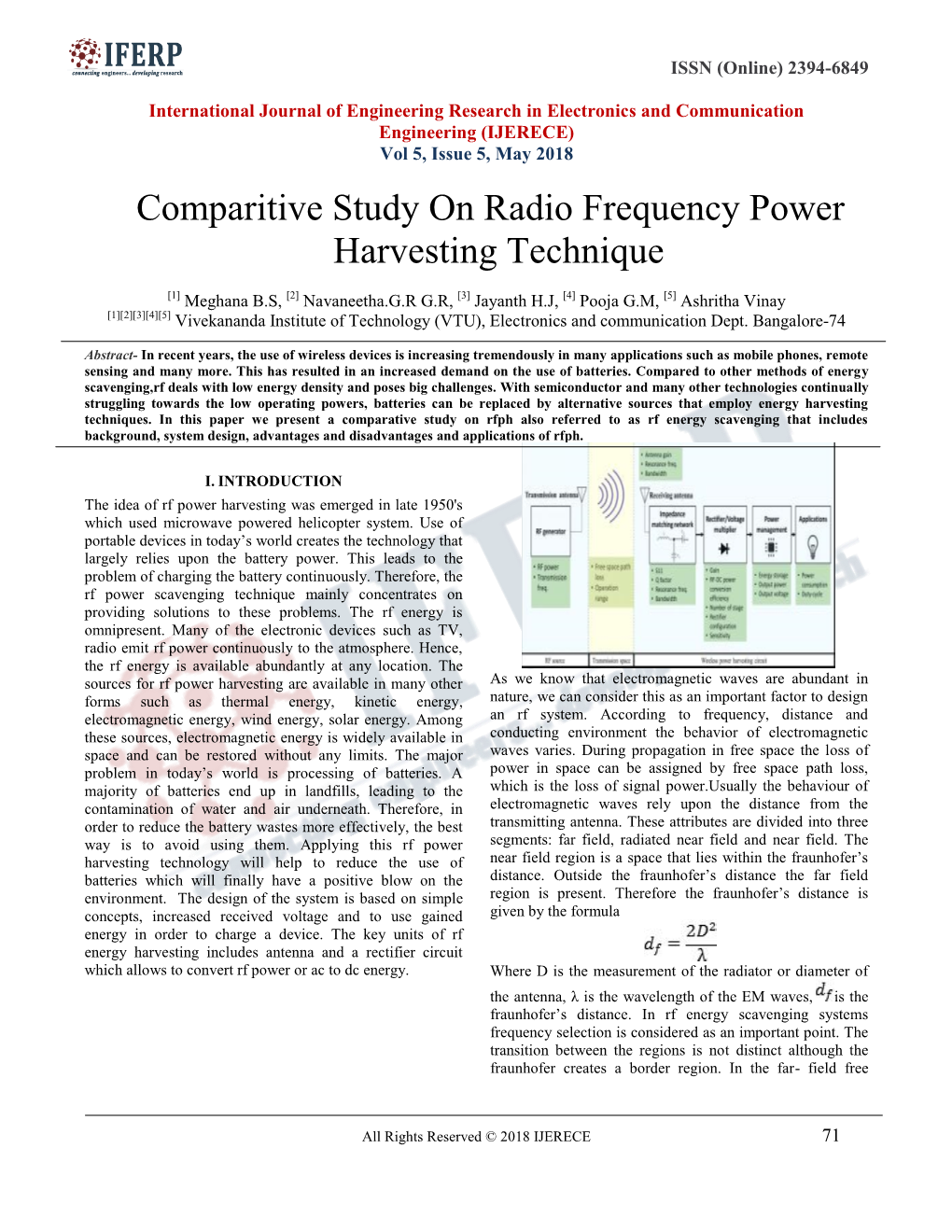 Comparitive Study on Radio Frequency Power Harvesting Technique