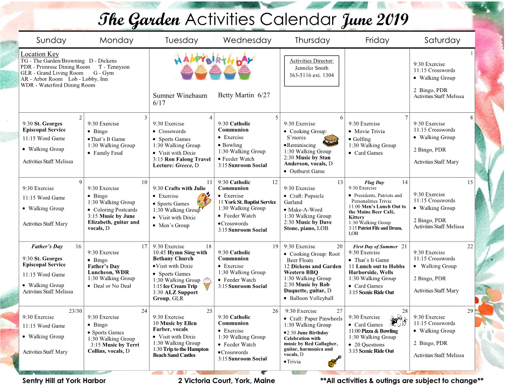 The Garden Activities Calendar June 2019