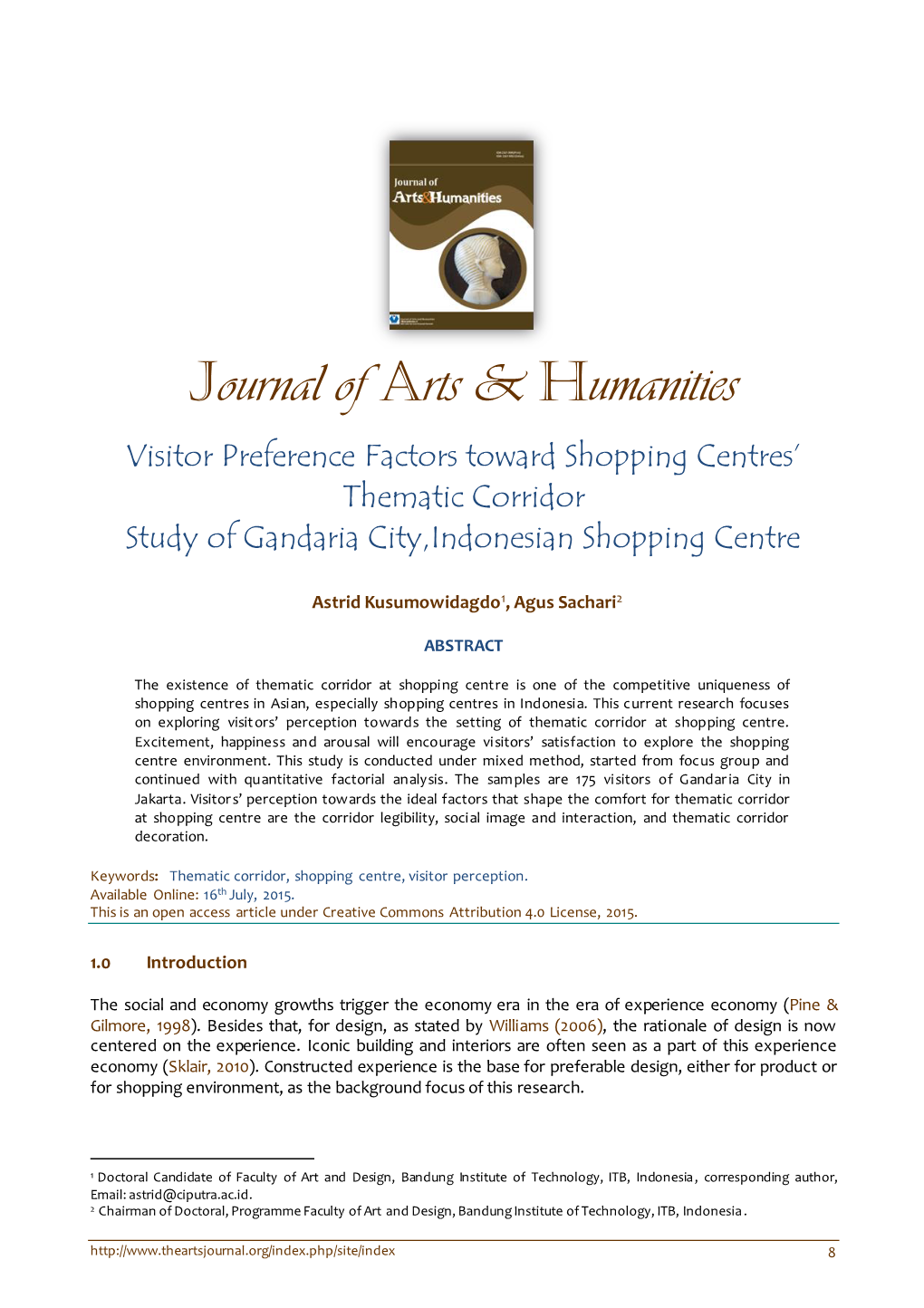 Journal of Arts & Humanities