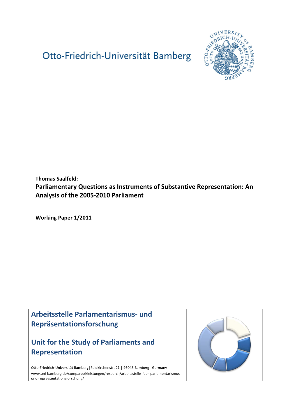 Und Repräsentationsforschung Unit for the Study of Parliaments and Representation