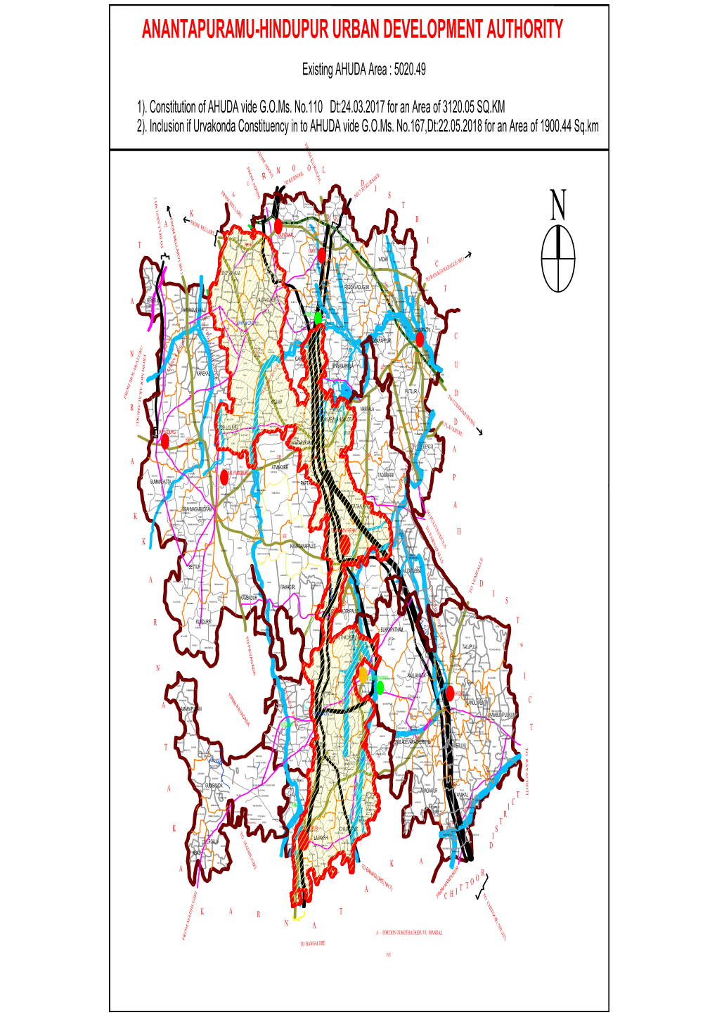 ANANTAPURAMU-HINDUPUR URBAN DEVELOPMENT AUTHORITY Existing AHUDA Area : 5020.49