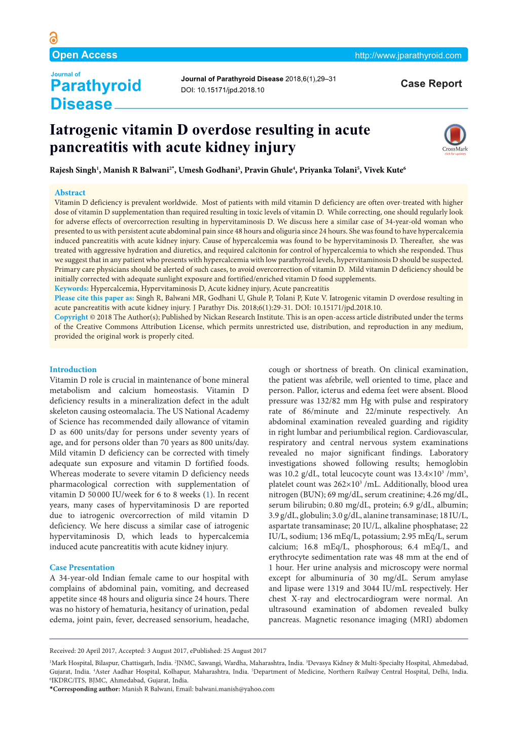 Iatrogenic Vitamin D Overdose Resulting in Acute Pancreatitis with Acute Kidney Injury