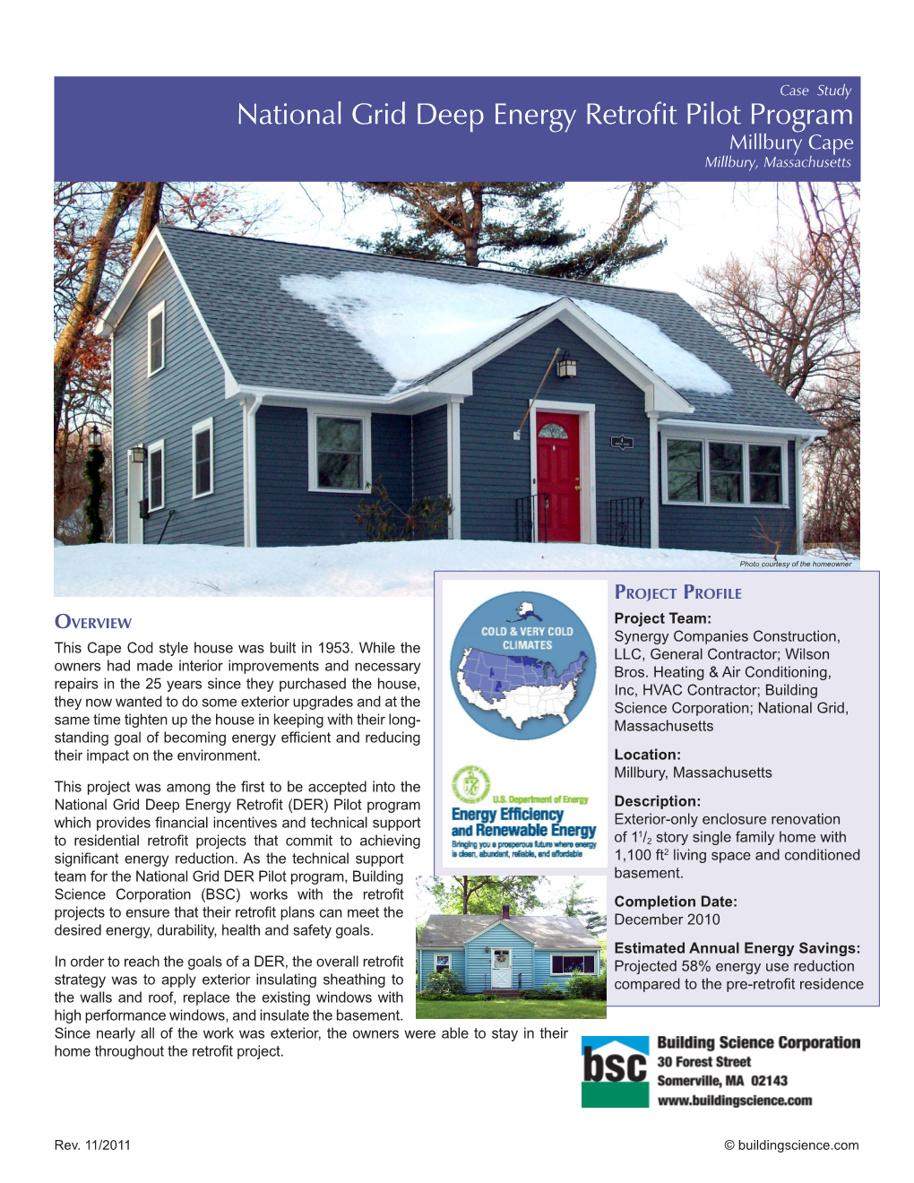 National Grid Deep Energy Retrofit Pilot Program—Millbury Cape Case