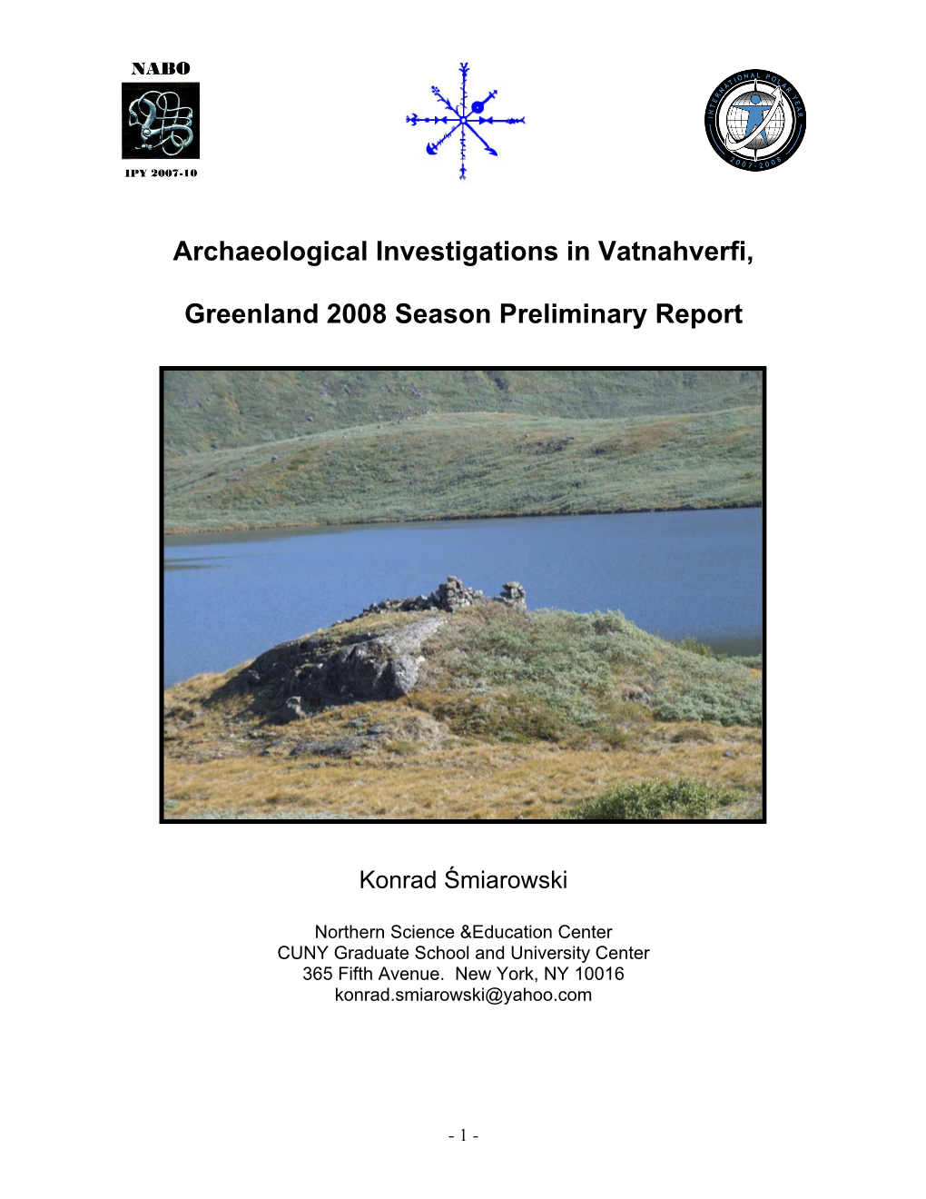 Archaeological Investigations in Vatnahverfi, Greenland 2008