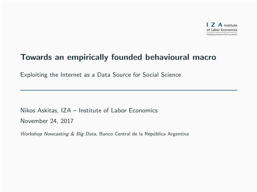 Towards an Empirically Founded Behavioural Macro