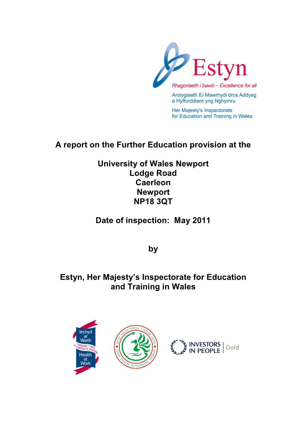 Inspection Report University of Wales Newport Further Education