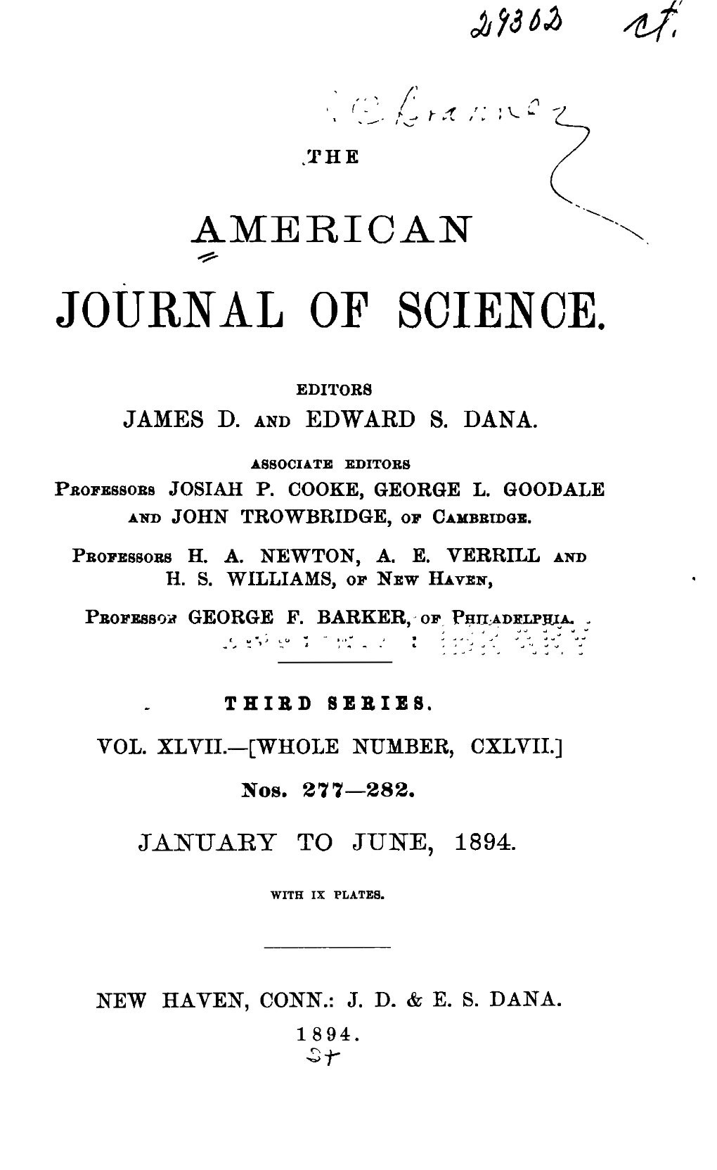 The American Journal of Science