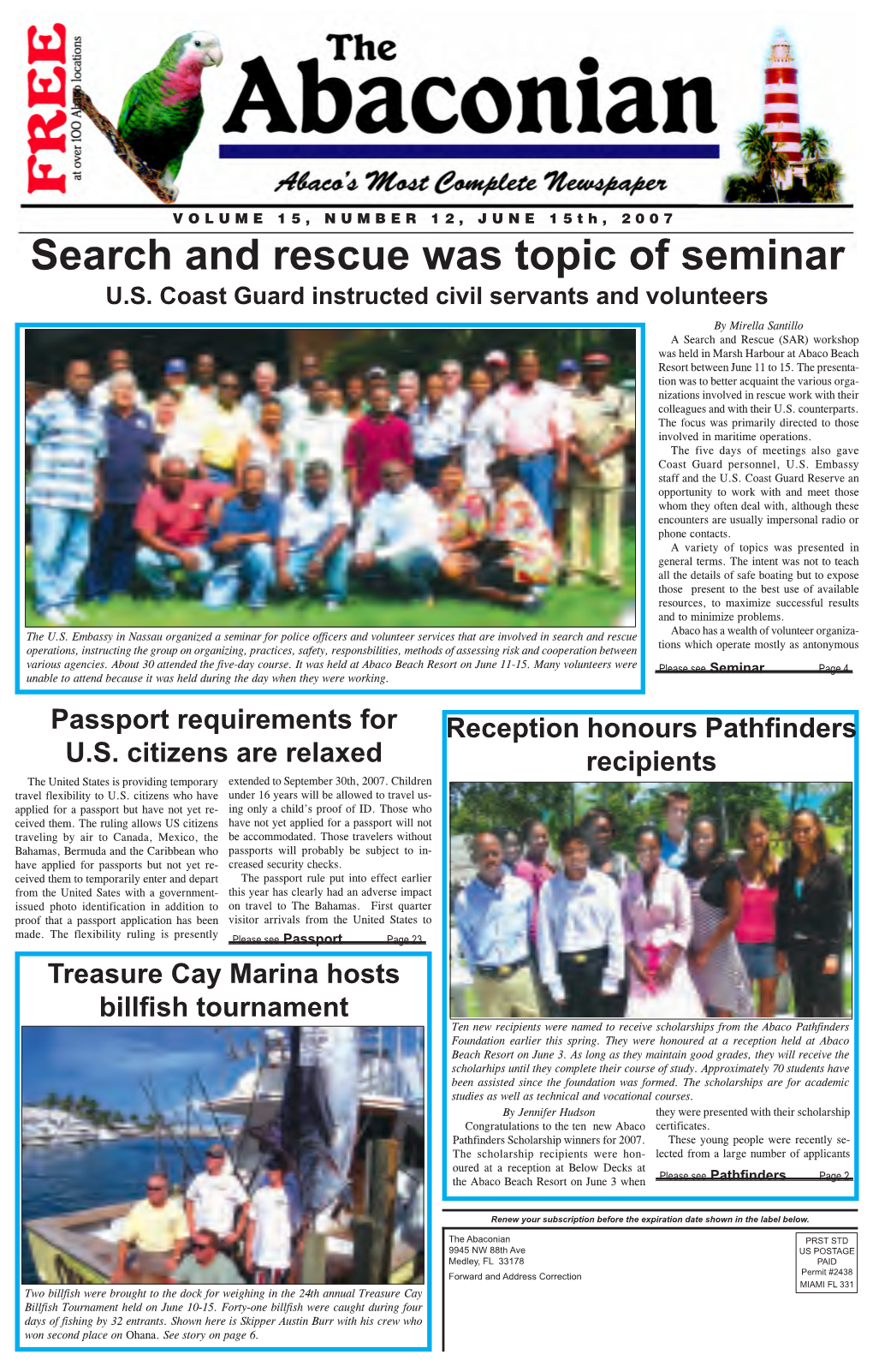 Search and Rescue Was Topic of Seminar U.S