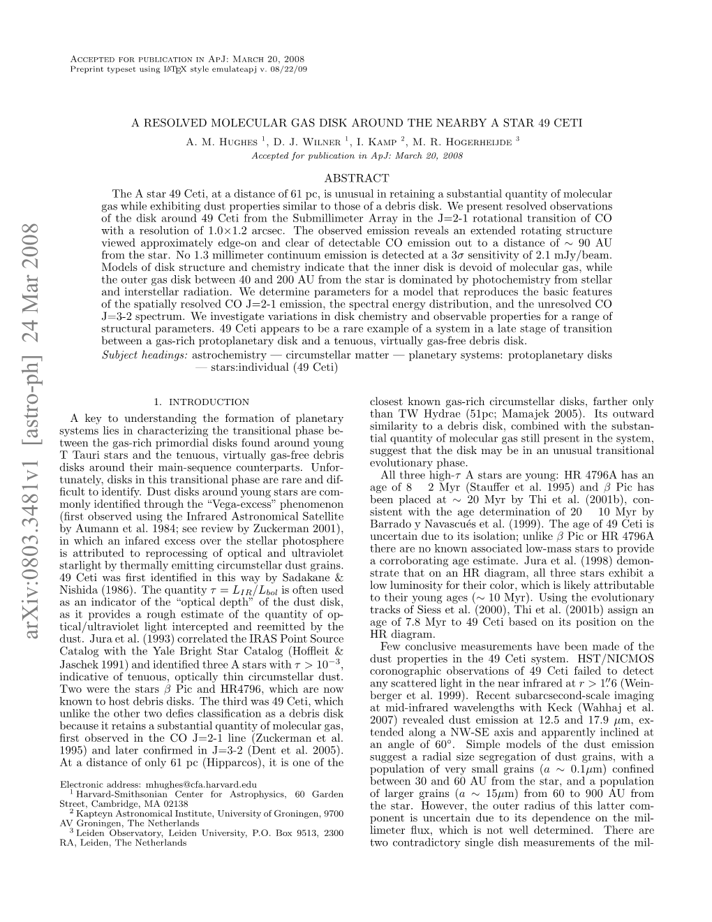 A Resolved Molecular Gas Disk Around the Nearby a Star 49 Ceti