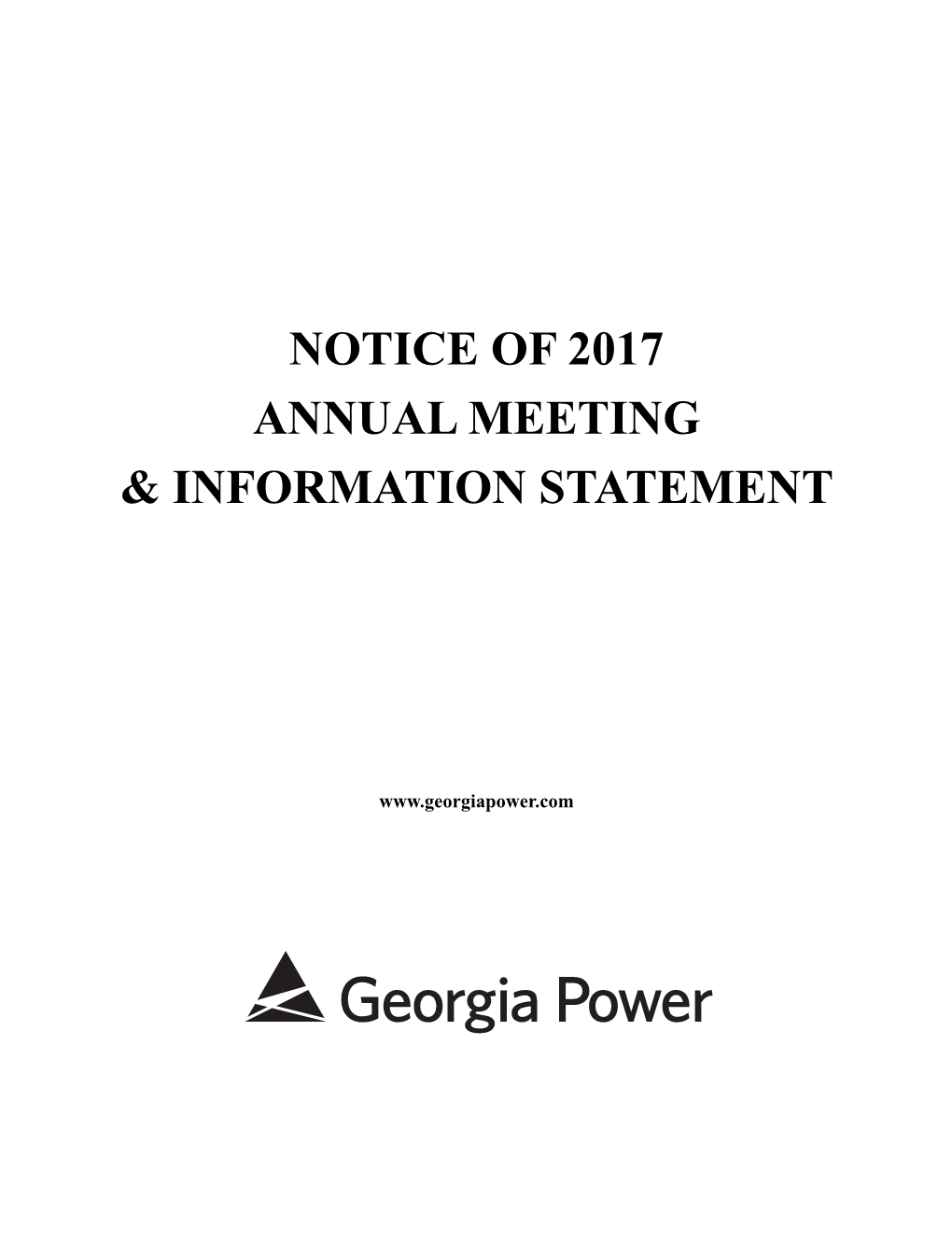 Notice of 2017 Annual Meeting & Information Statement