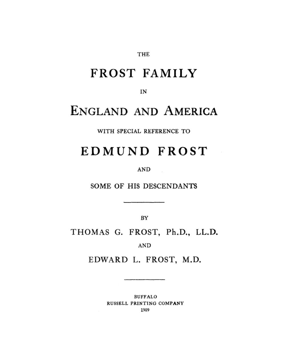 Frost Family Edmund Frost