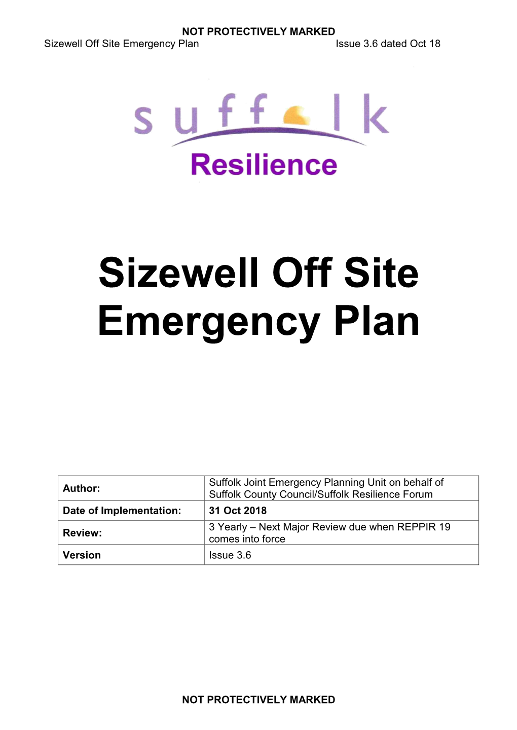 Sizewell Off Site Emergency Plan Issue 3.6 Dated Oct 18