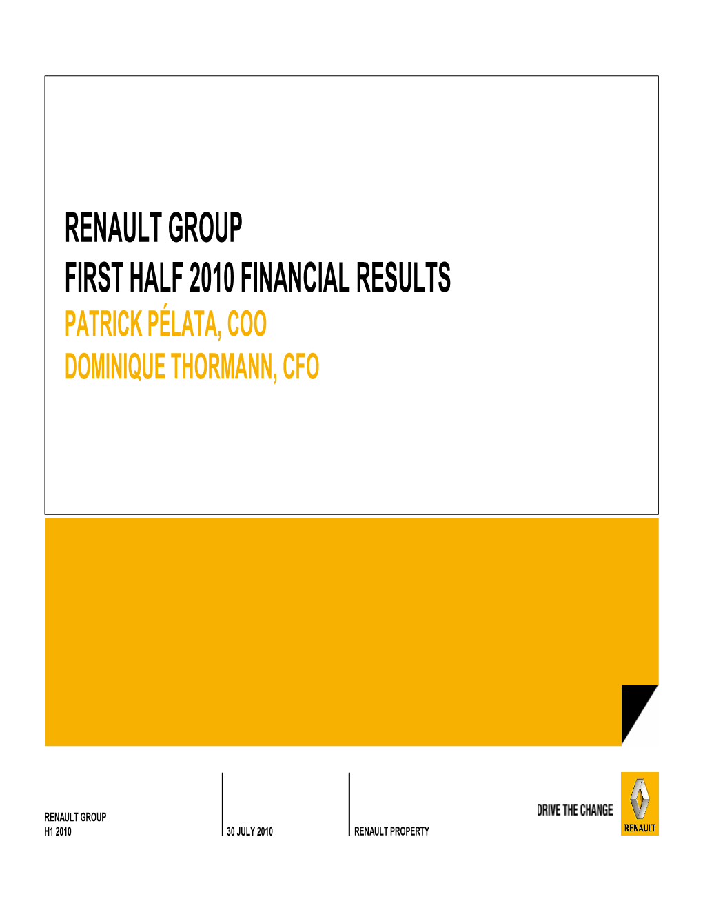 H1 2010 Financial Results