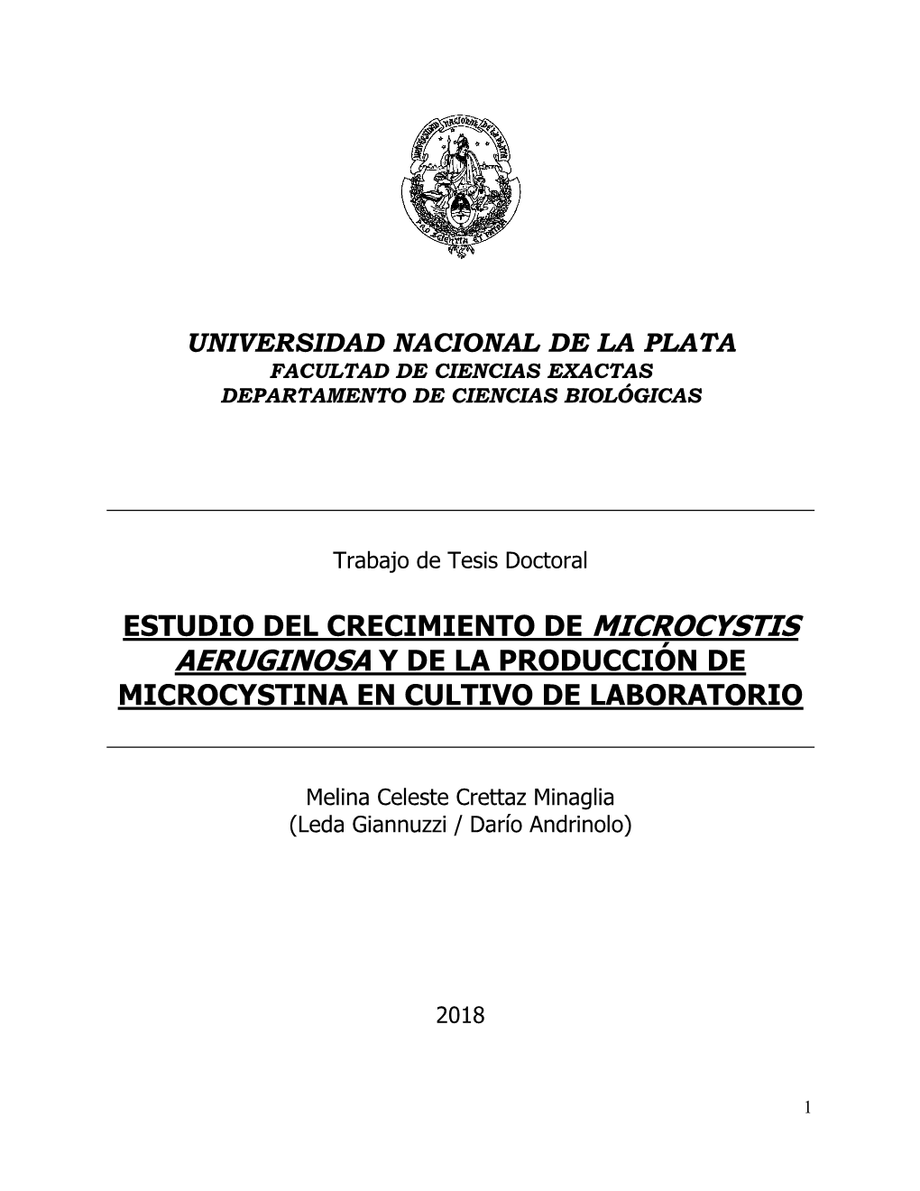 Estudio Del Crecimiento De Microcystis Aeruginosa Y De La Producción De Microcystina En Cultivo De Laboratorio