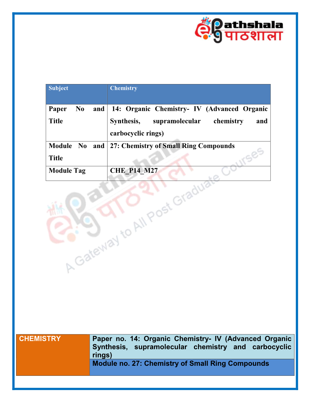 Bsc Chemistry