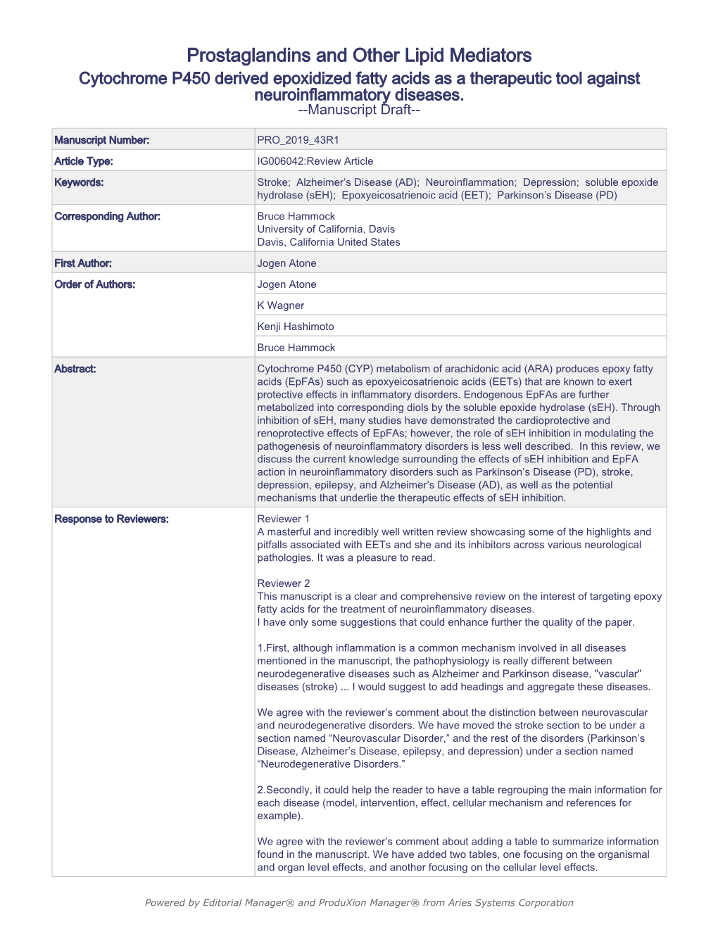 Prostaglandins and Other Lipid Mediators