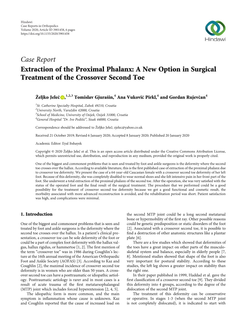 Extraction of the Proximal Phalanx: a New Option in Surgical Treatment of the Crossover Second Toe