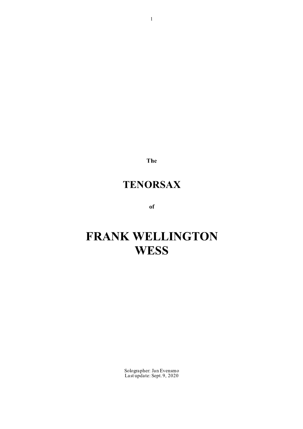 Frank Wellington Wess