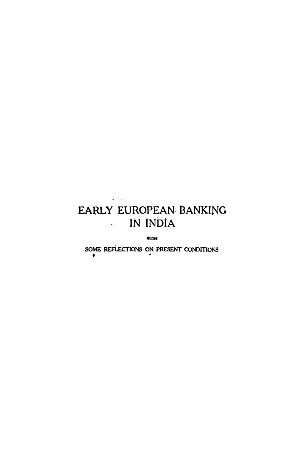 Early European Banking in India