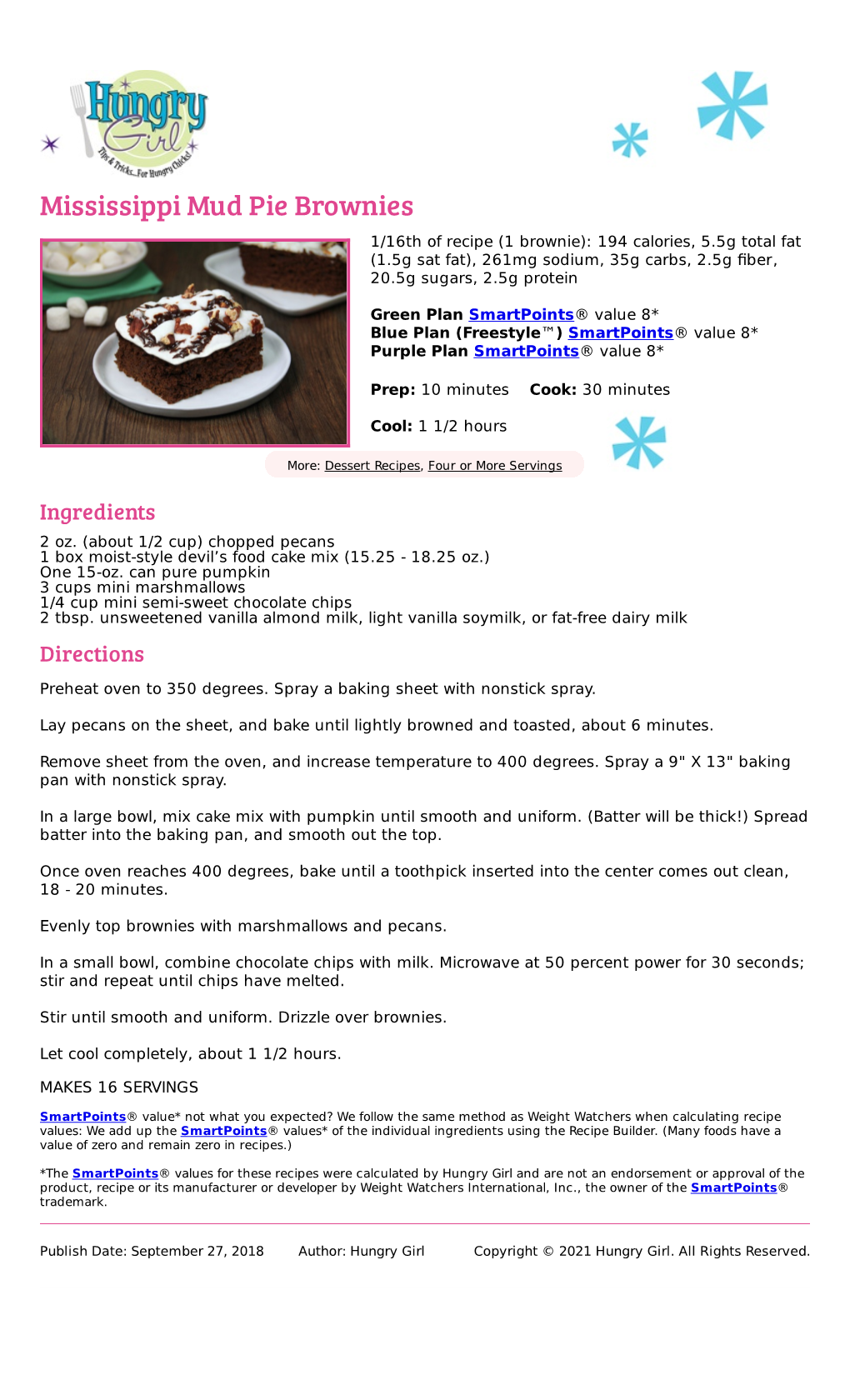 Mississippi Mud Pie Brownies Recipe