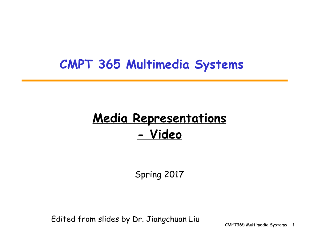 Media Representations - Video