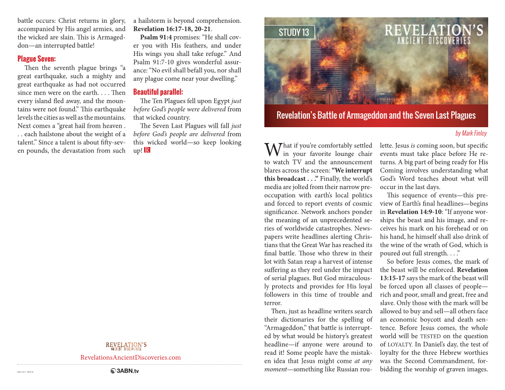 Revelation's Battle of Armageddon and the Seven Last Plagues