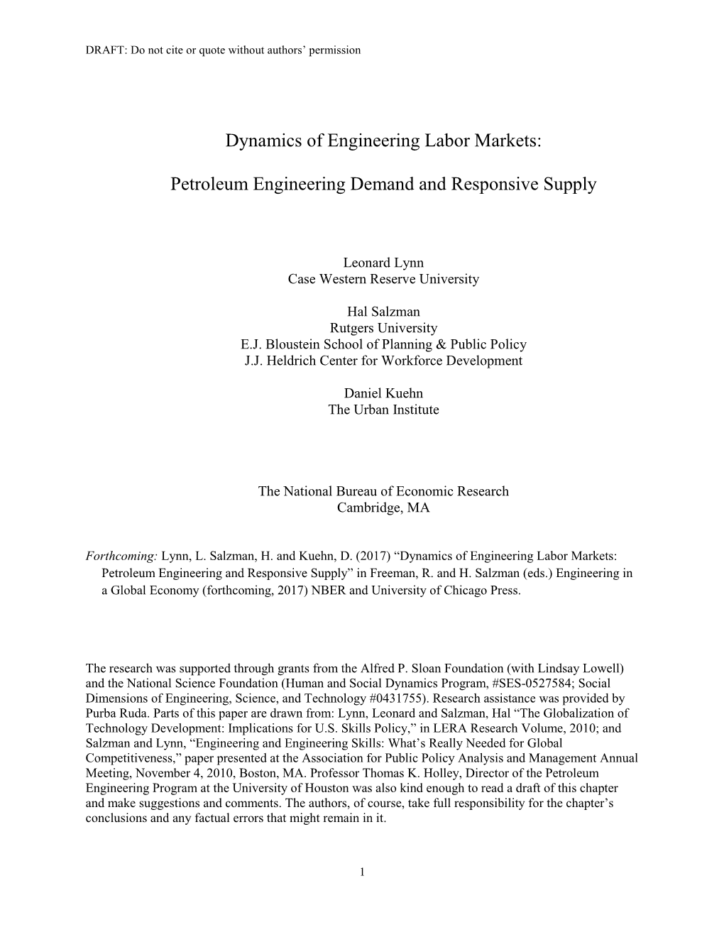 Petroleum Engineering Demand and Responsive Supply