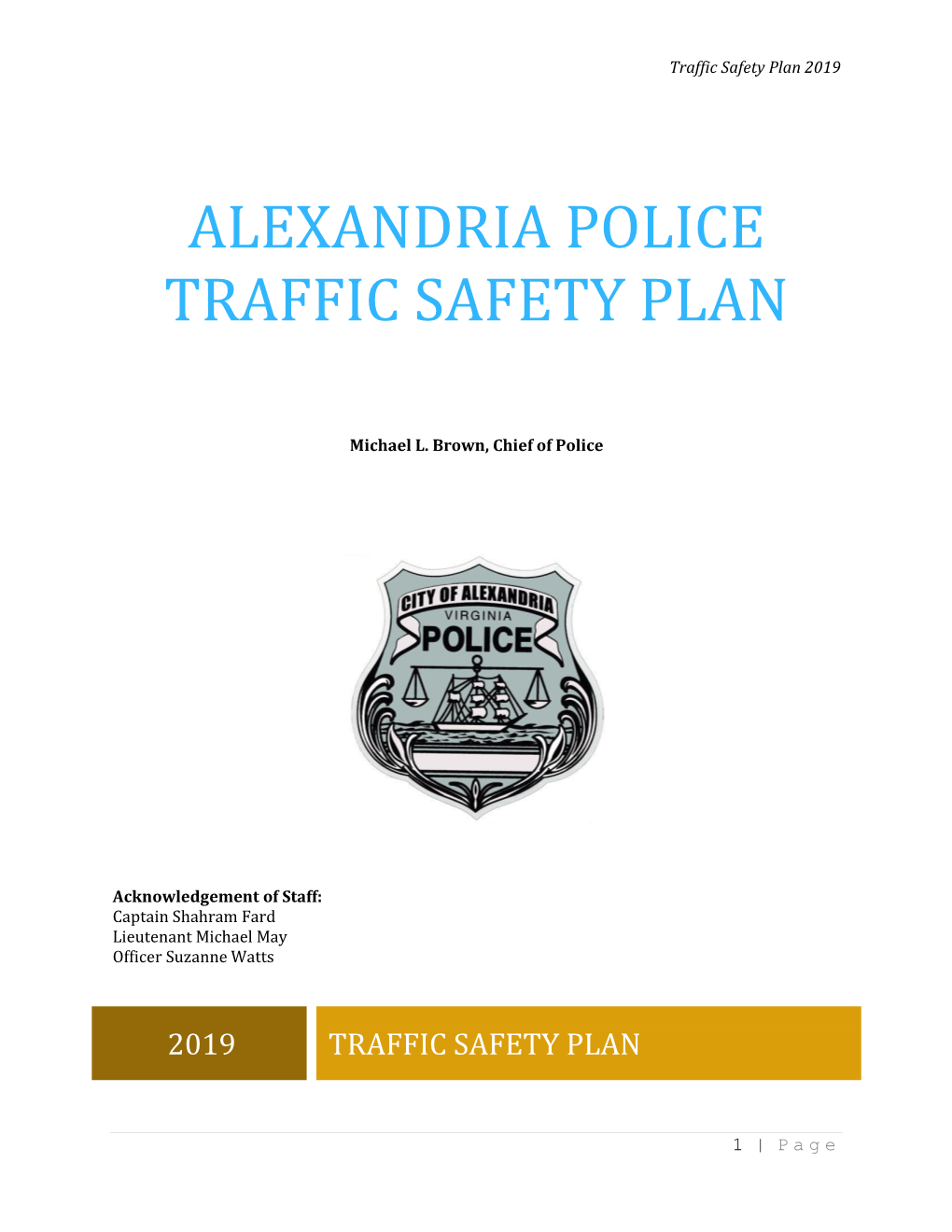 Traffic Safety Plan 2019