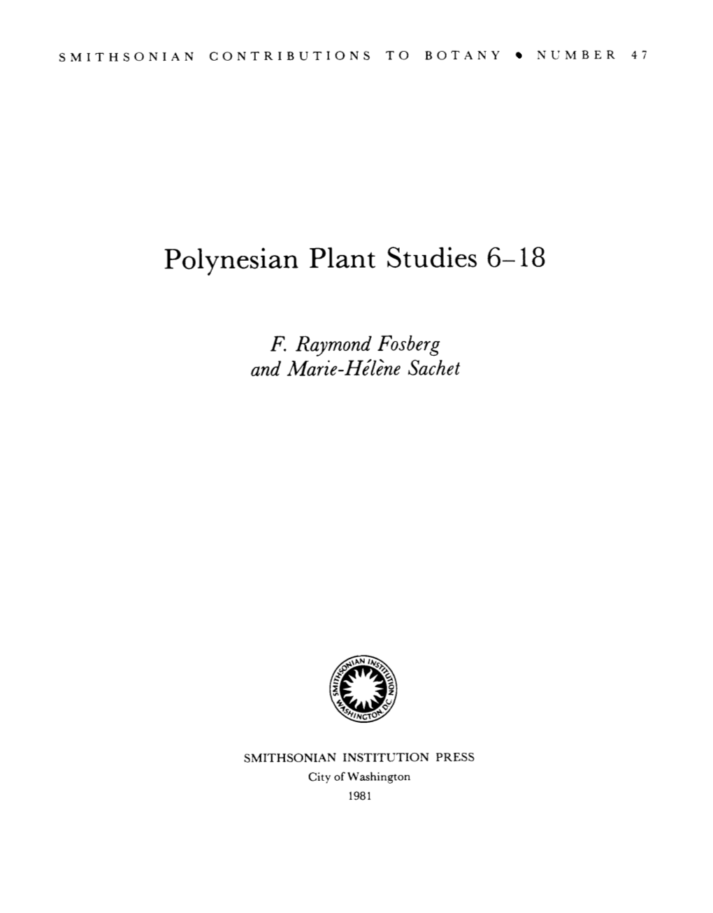 Polynesian Plant Studies 6- 18