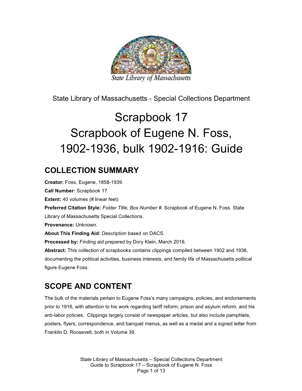 Scrapbook 17-Eugenen.Foss-Klein-Ocm12263878.Pdf (202.2Kb)