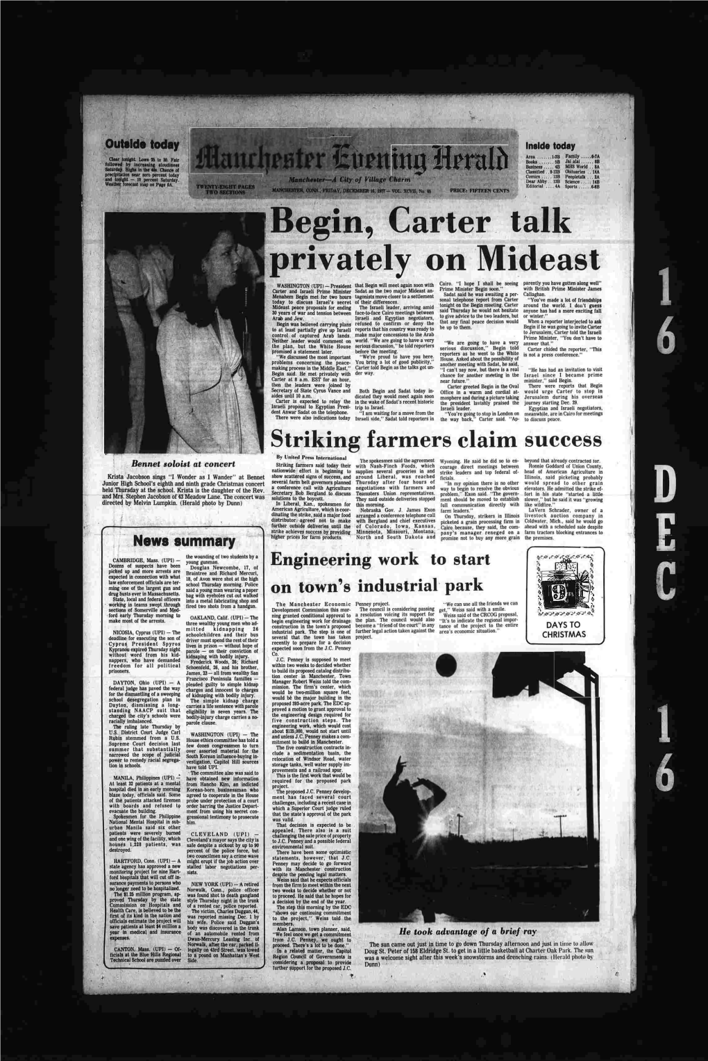 Carter Talk Privately on Mideast