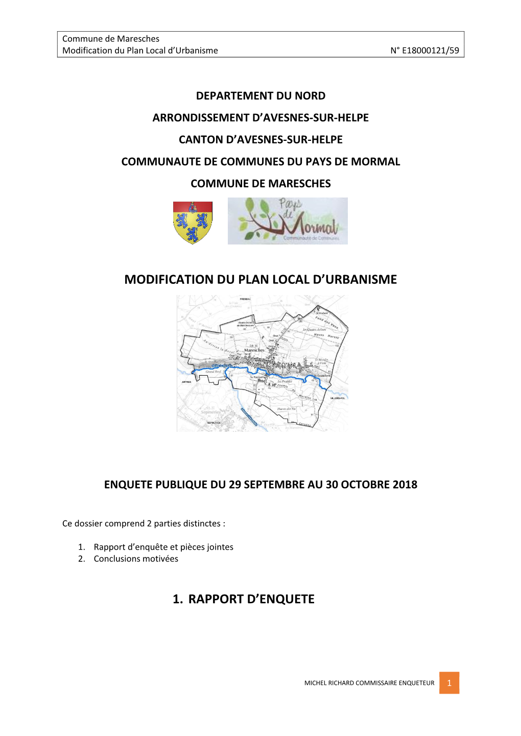 Modification Du Plan Local D'urbanisme 1. Rapport D