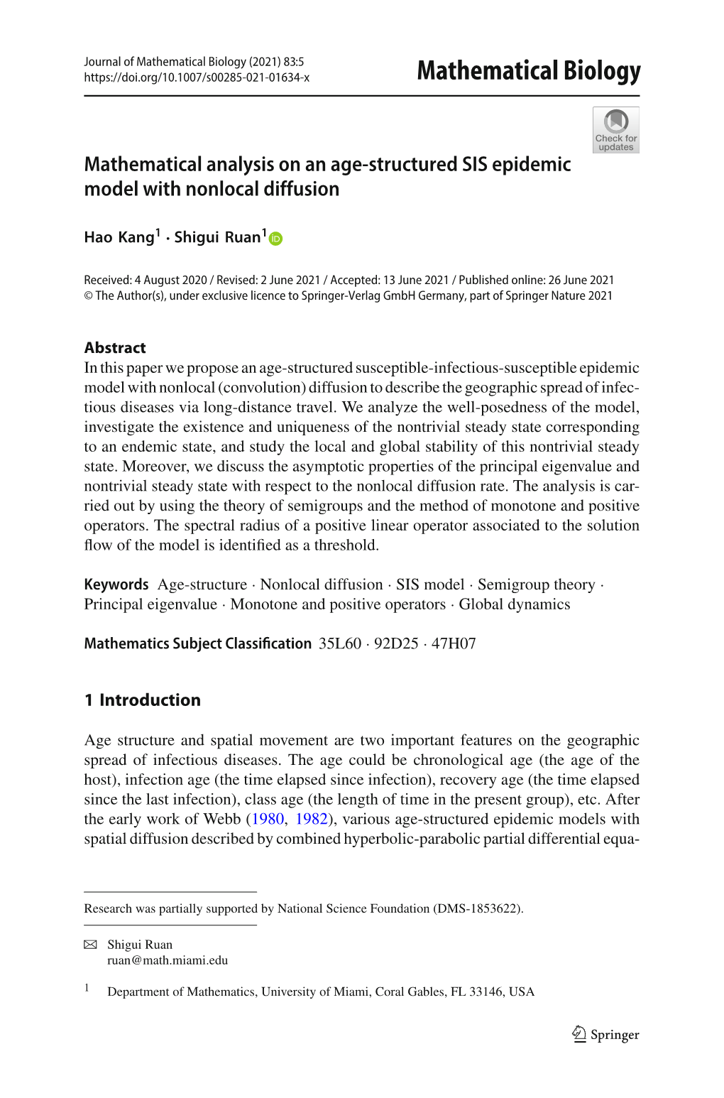 Mathematical Analysis on an Age-Structured SIS Epidemic Model with Nonlocal Diffusion