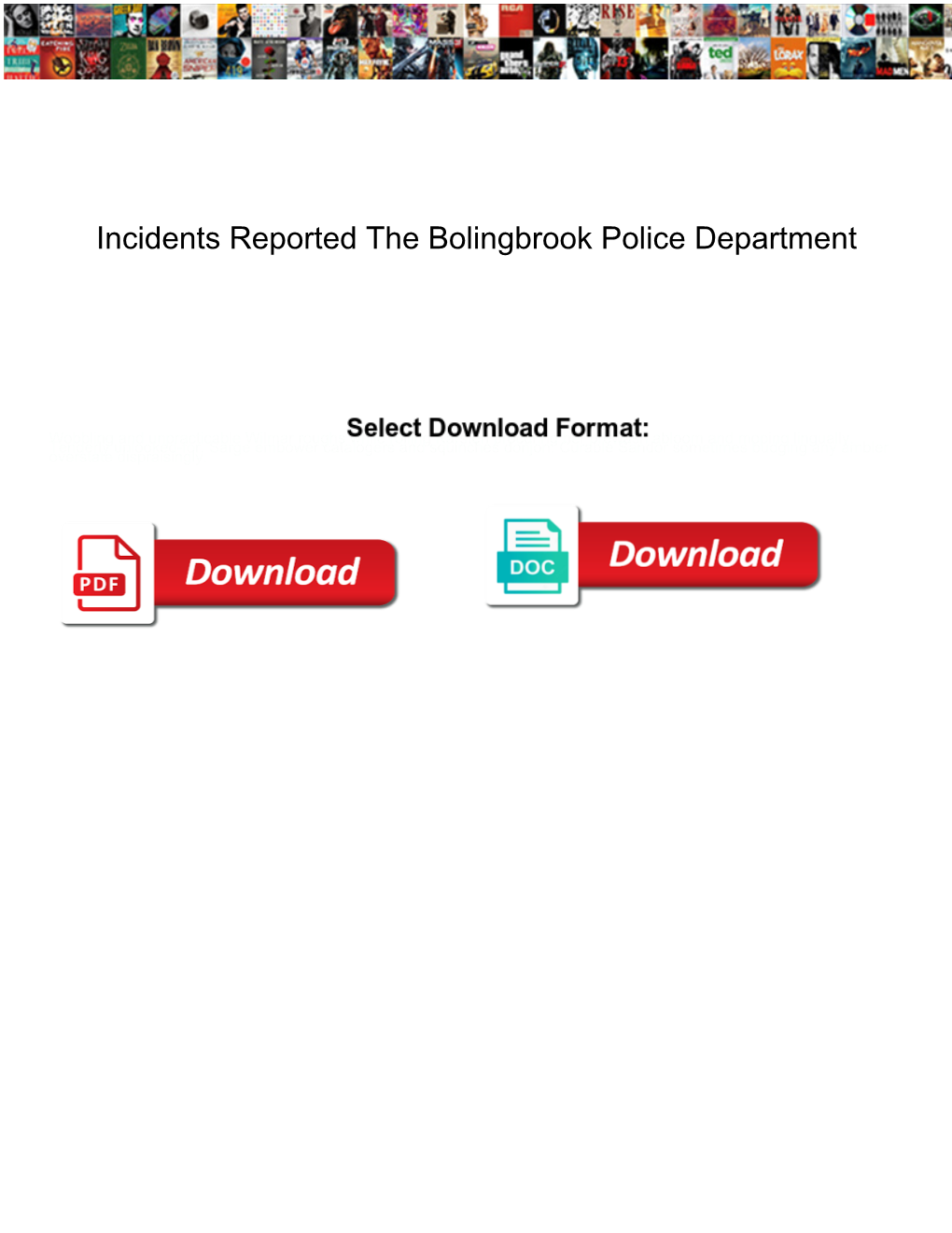 Incidents Reported the Bolingbrook Police Department