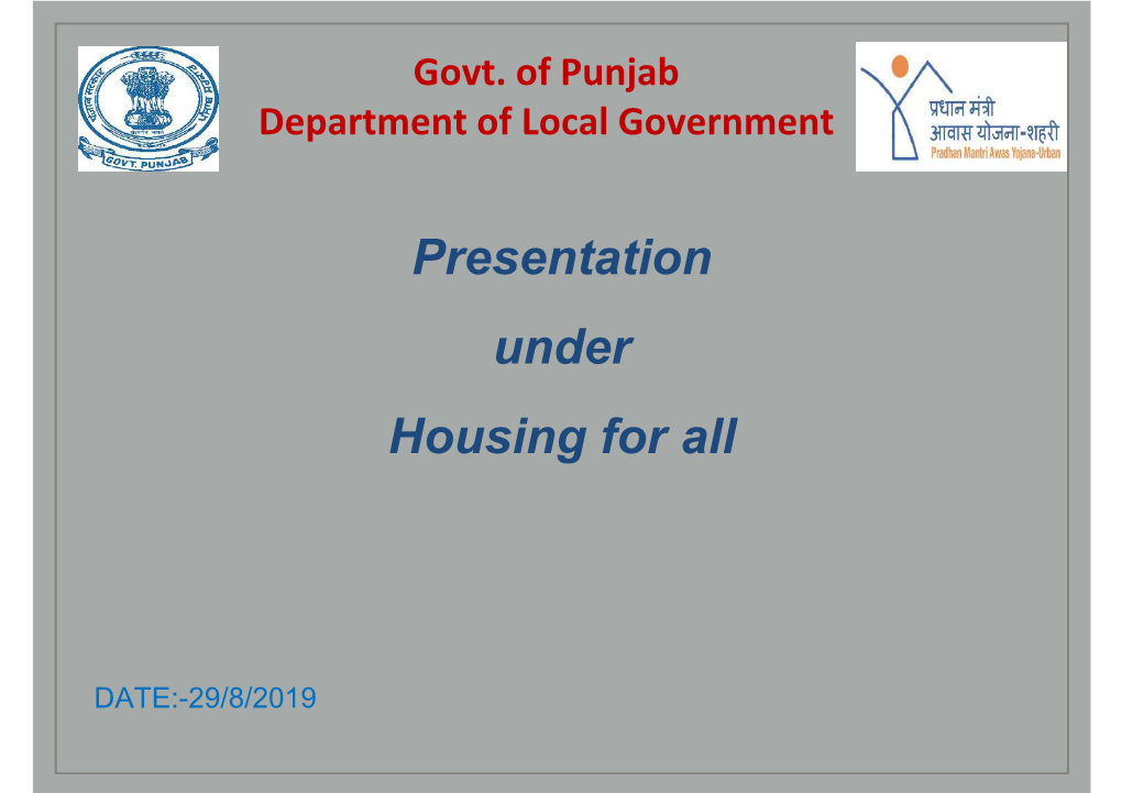 Presentation Under Housing for All