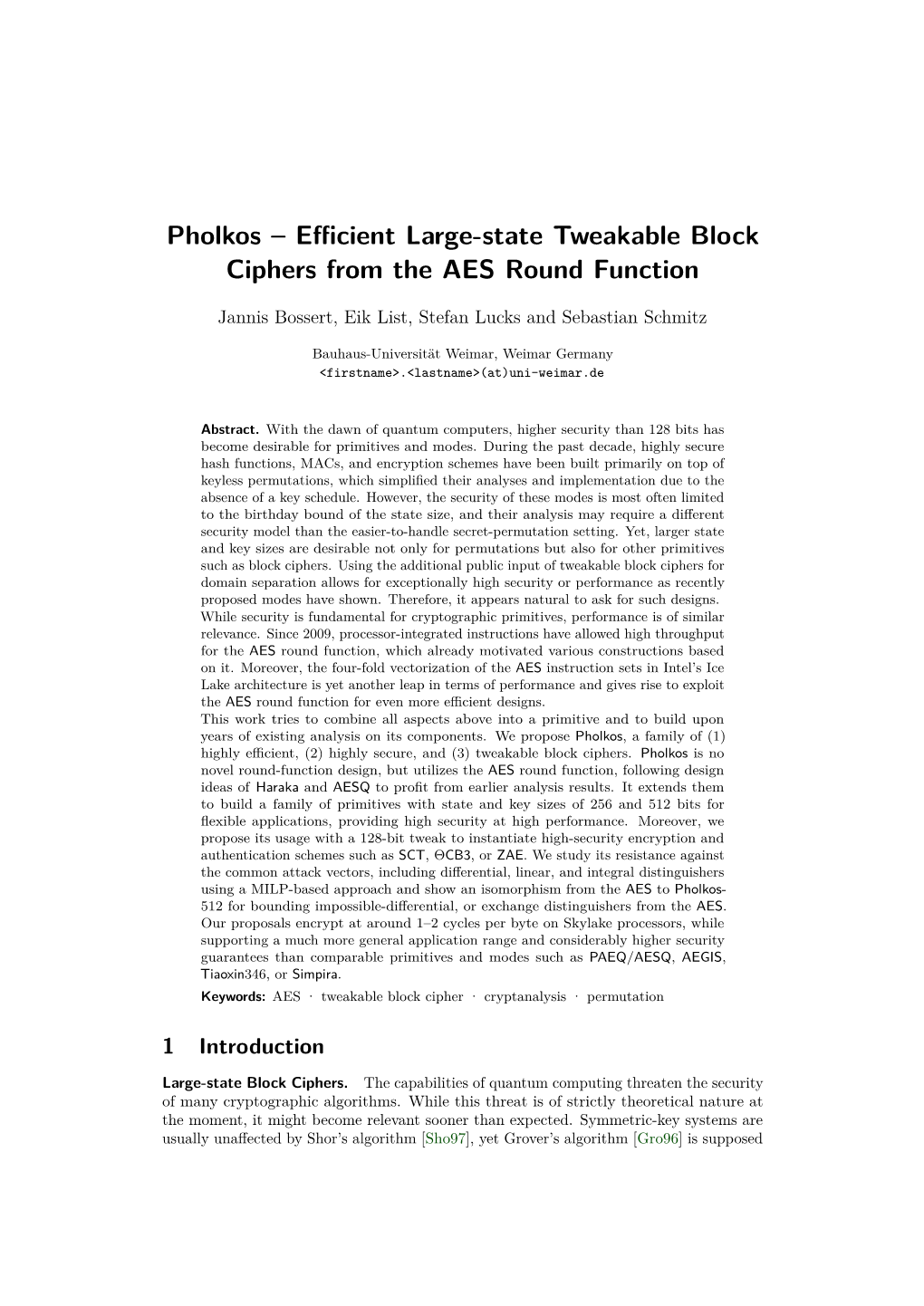 Efficient Large-State Tweakable Block Ciphers from the AES Round Function