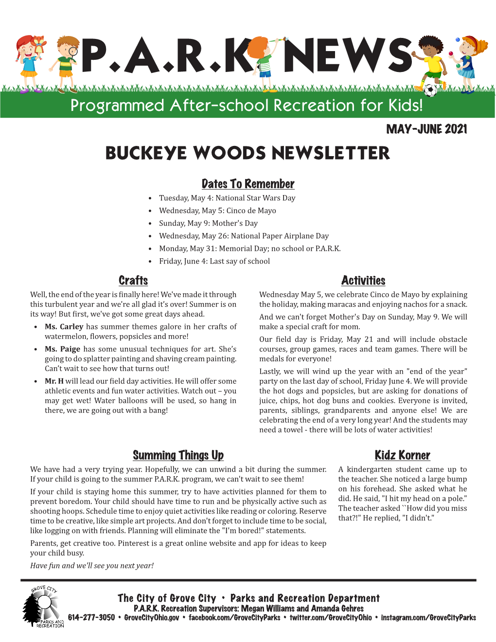Buckeye Woods Newsletter