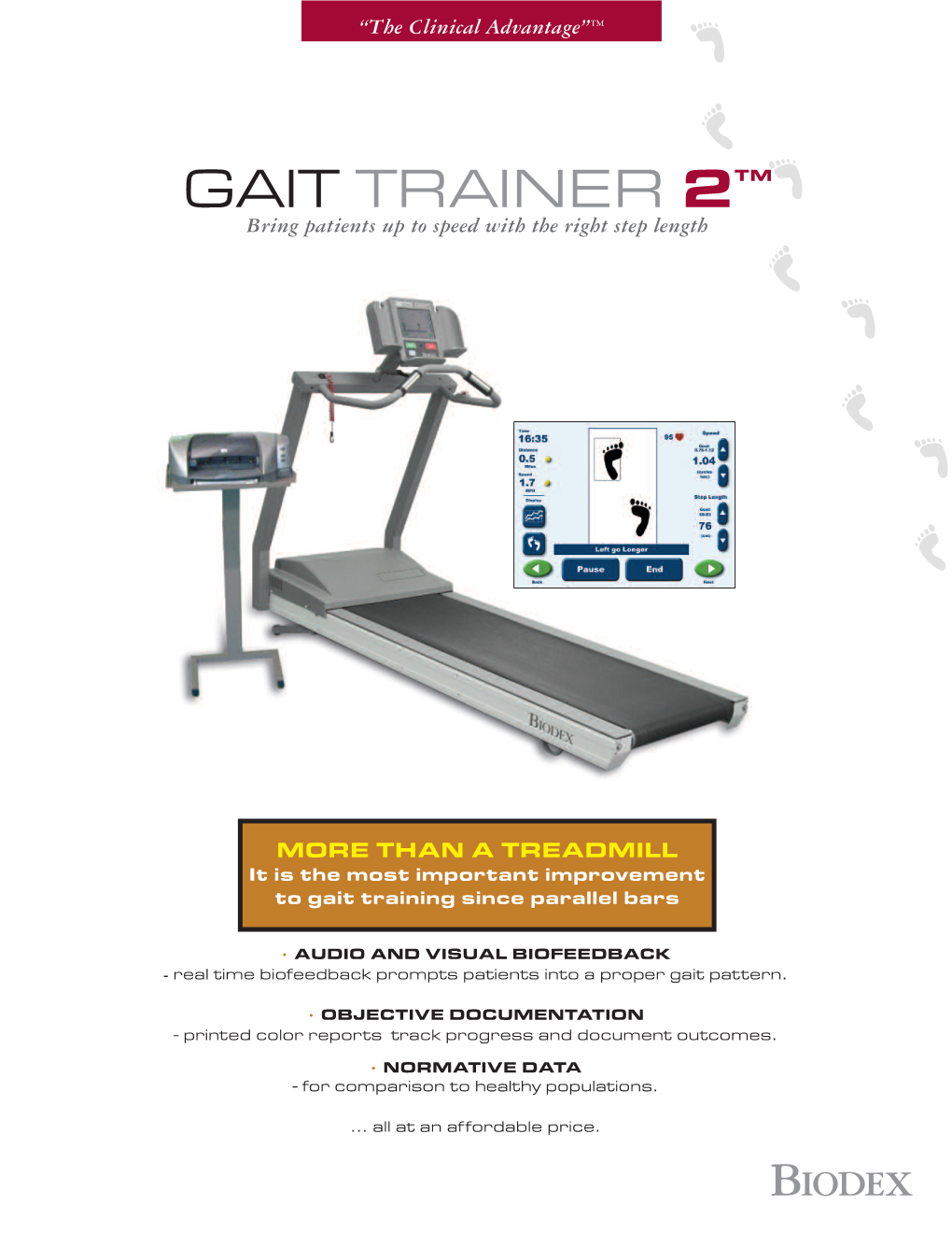 The Biodex Gait Trainer 2 Compares Step Length, Step Speed and Or -3 to -12% Grade Step Symmetry to Age and Gender-Based Normative Data