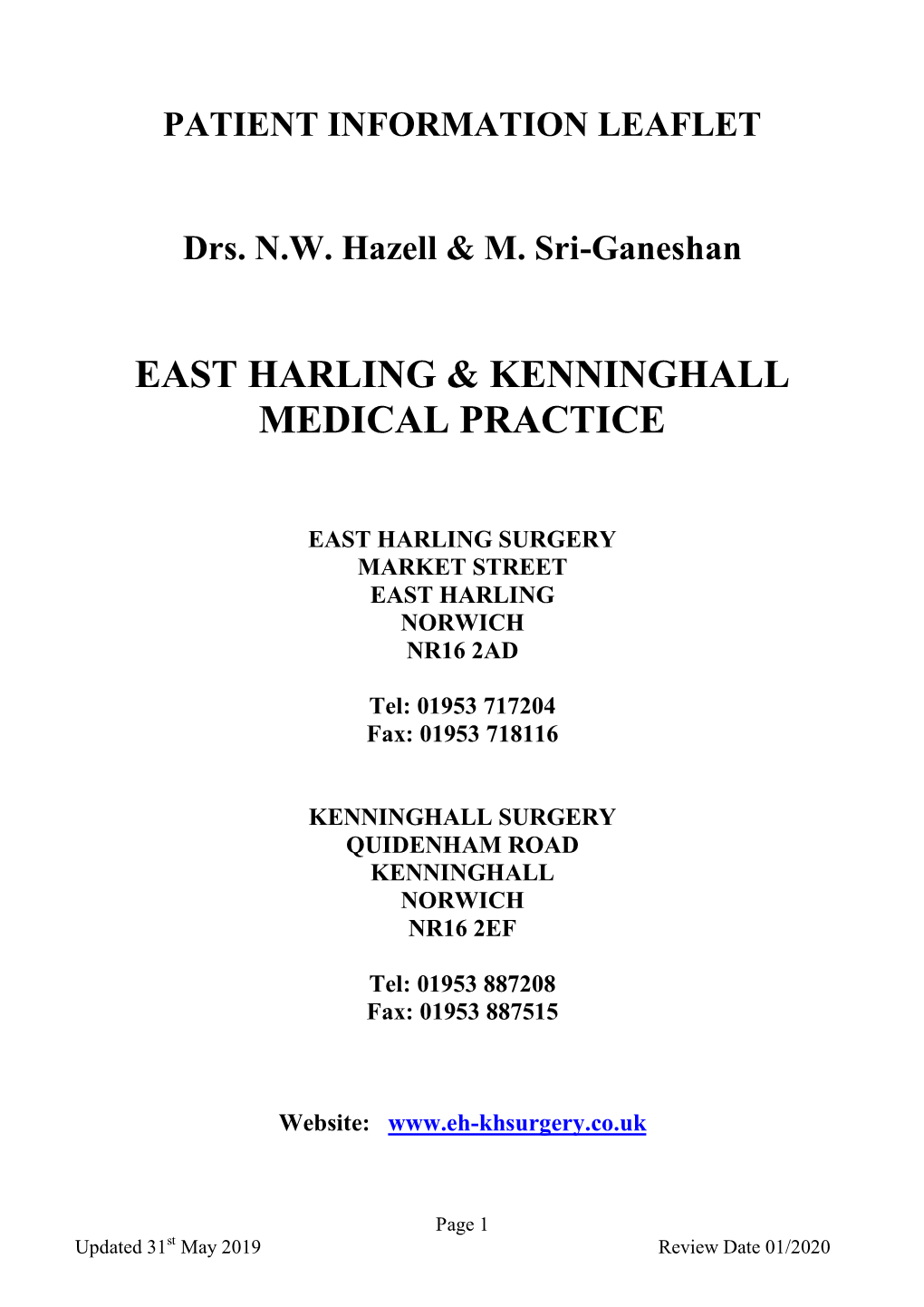 East Harling & Kenninghall Medical Practice