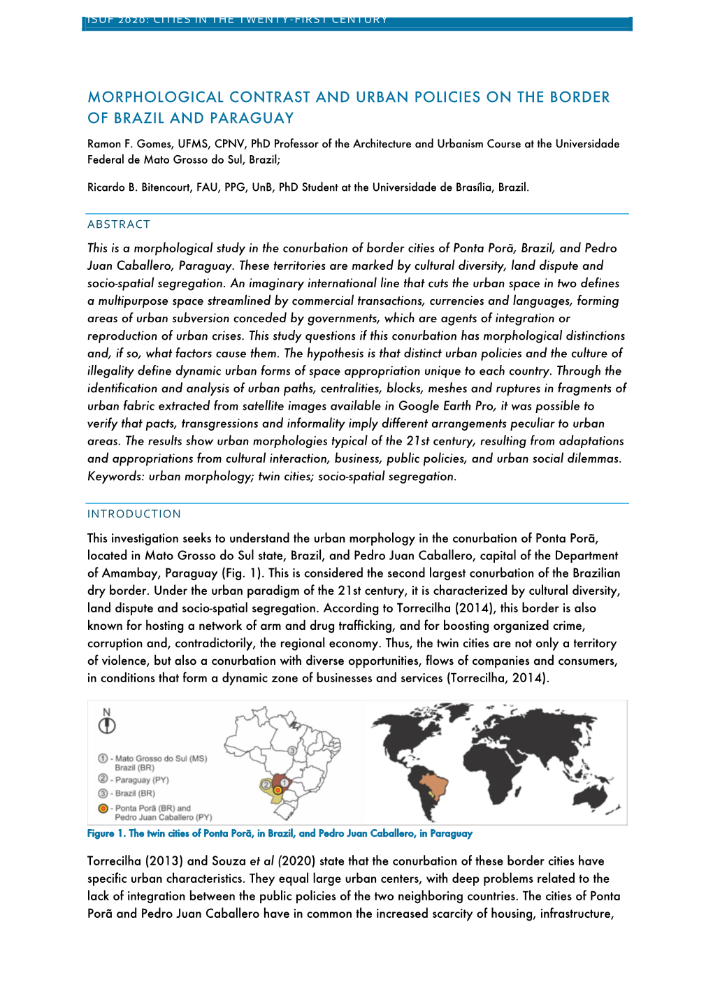 Morphological Contrast and Urban Policies on the Border of Brazil and Paraguay