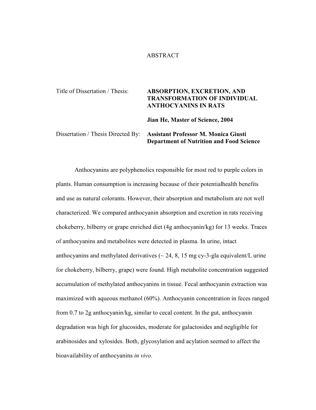 ABSTRACT Title of Dissertation / Thesis