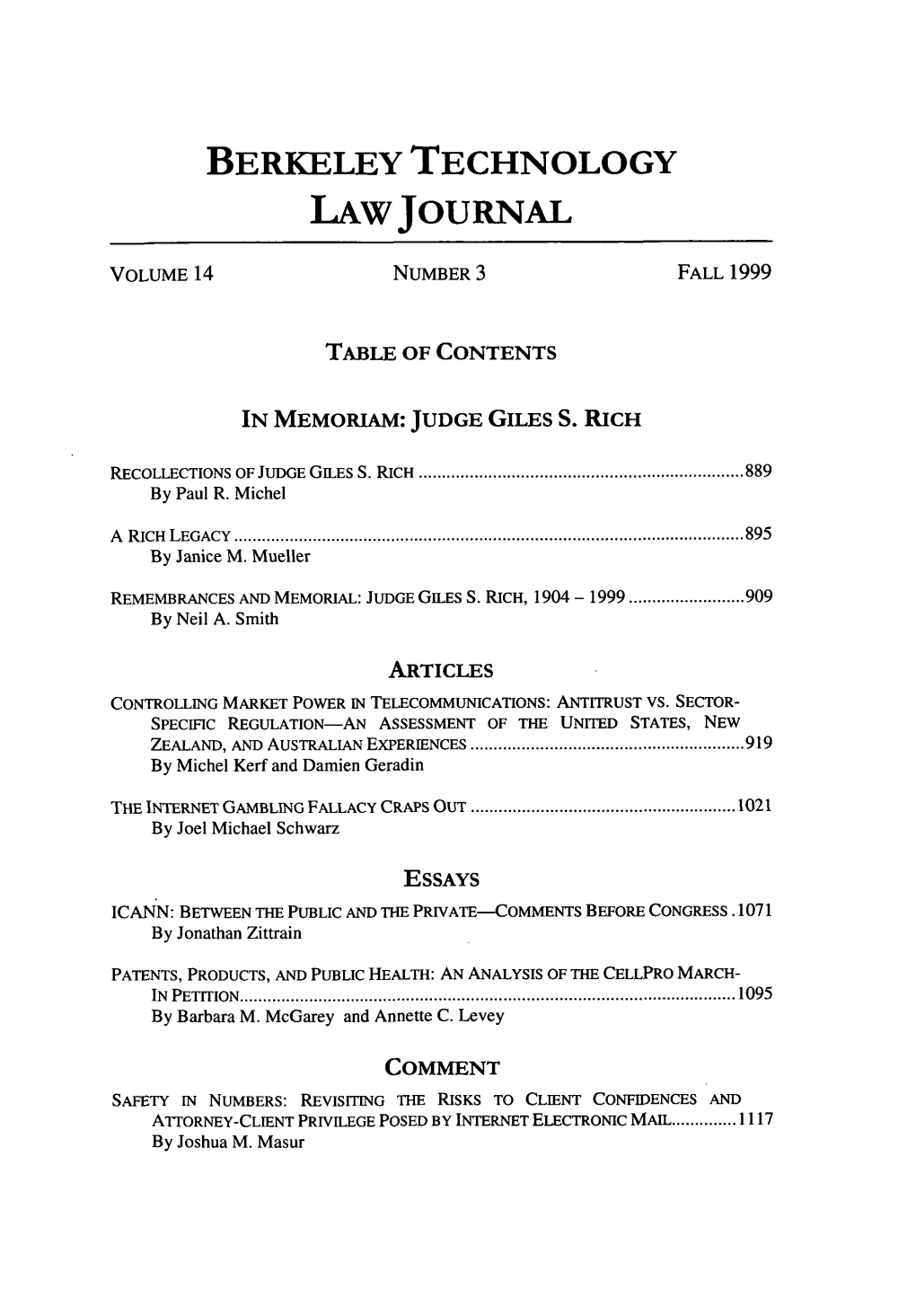 Berkeley Technology Law Journal