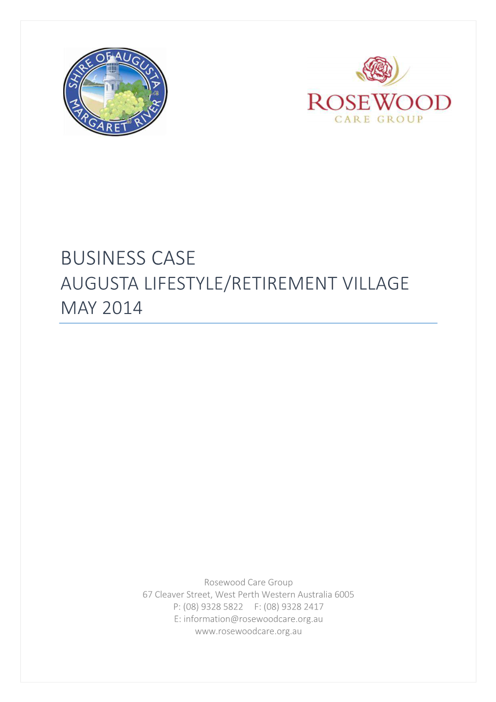 Business Case Augusta Lifestyle/Retirement Village May 2014