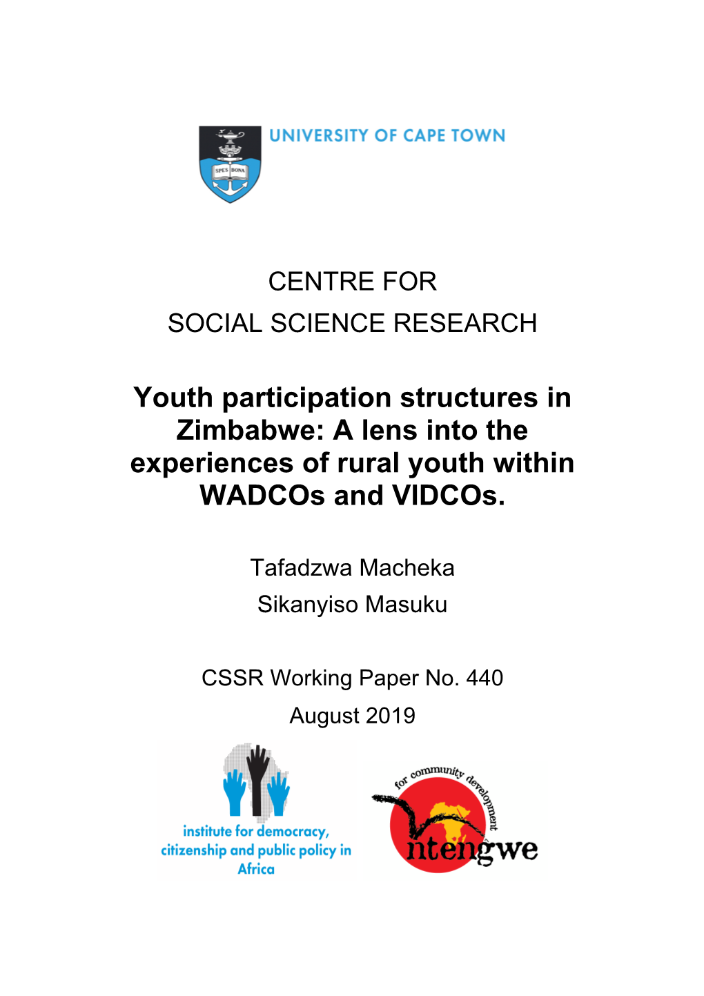 Youth Participation Structures in Zimbabwe: a Lens Into the Experiences of Rural Youth Within Wadcos and Vidcos