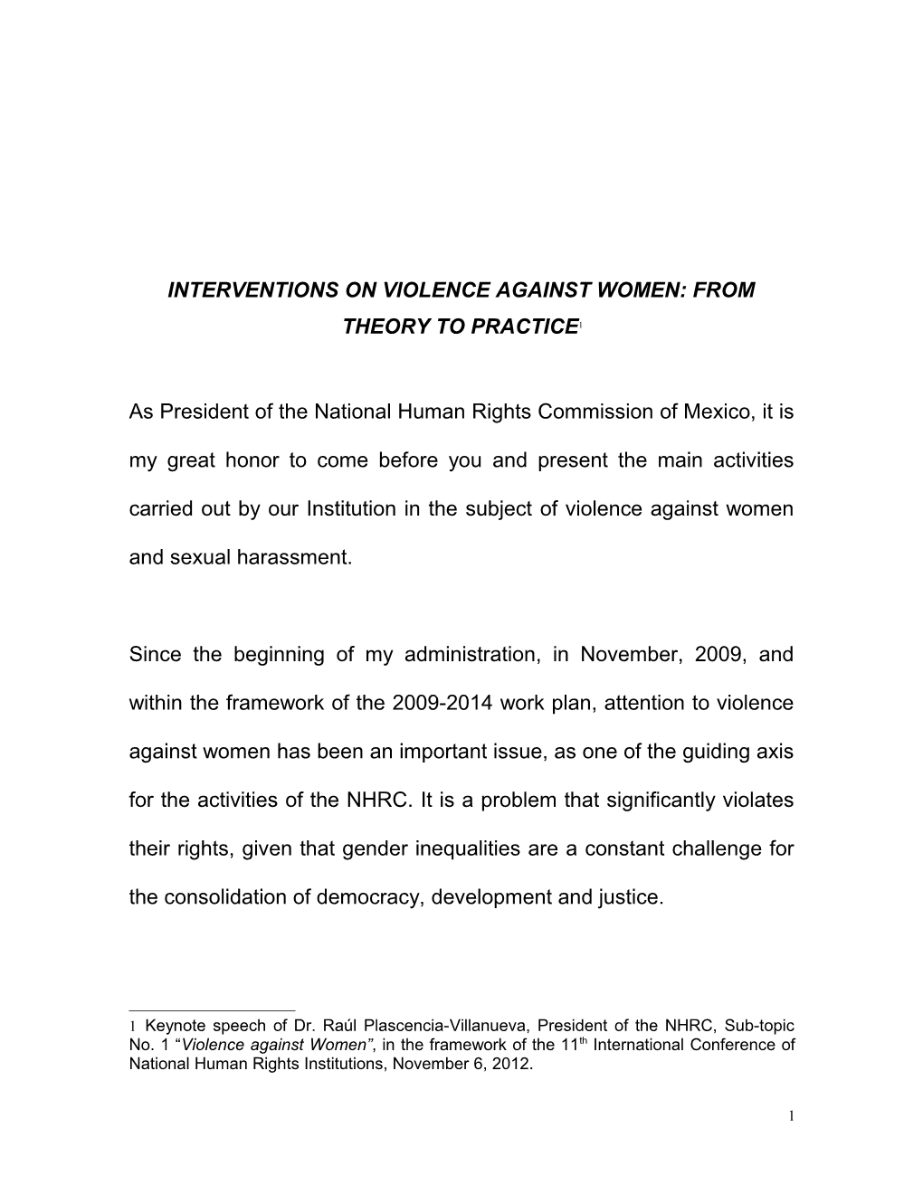 Interventions on Violence Against Woman - from Theory to Practice (Mexico)