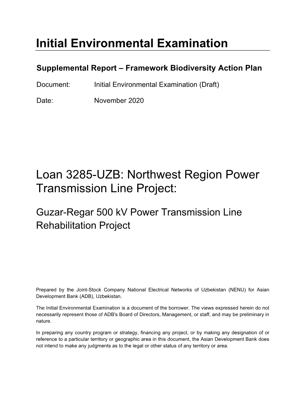 47296-001: Northwest Region Power Transmission Line Project