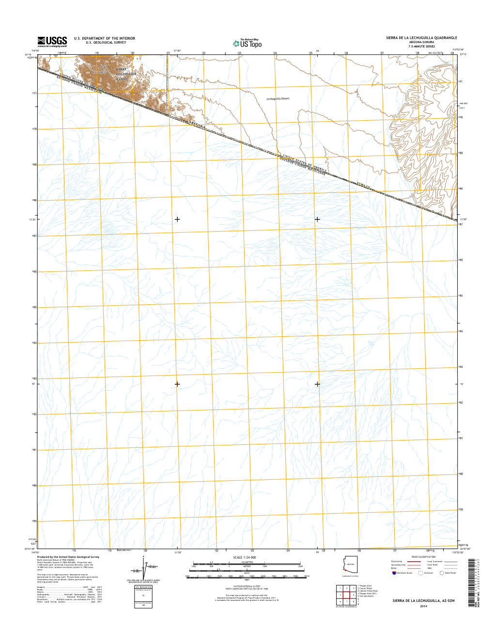 USGS 7.5-Minute Image Map for Sierra De La Lechuguilla, Arizona