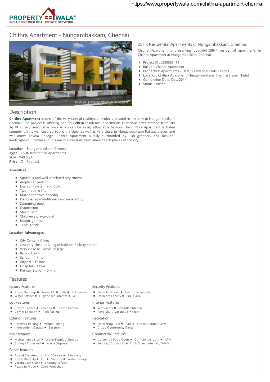 Chithra Apartment - Nungambakkam, Chennai 2BHK Residential Apartments in Nungambakkam, Chennai